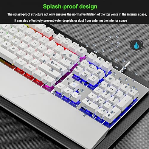 Teclado Gamer Guiheng LED Arcoíris USB 104 Teclas miniatura 6