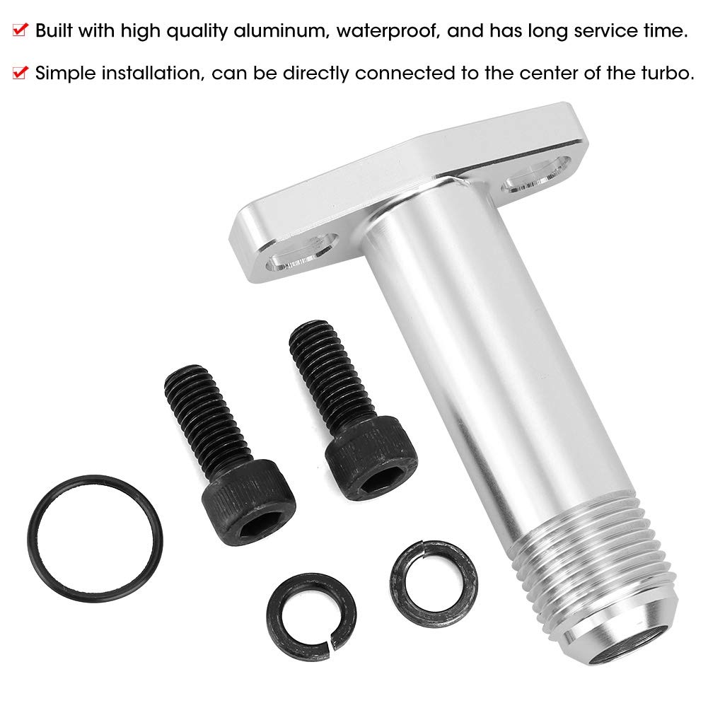 Flangia di Scarico Ritorno Olio Turbo, Flangia di Ritorno Scarico Olio Turbo in Alluminio 10AN Sostituzione Adatto per Garrett/HKS GT2560 GT2530 GT2860