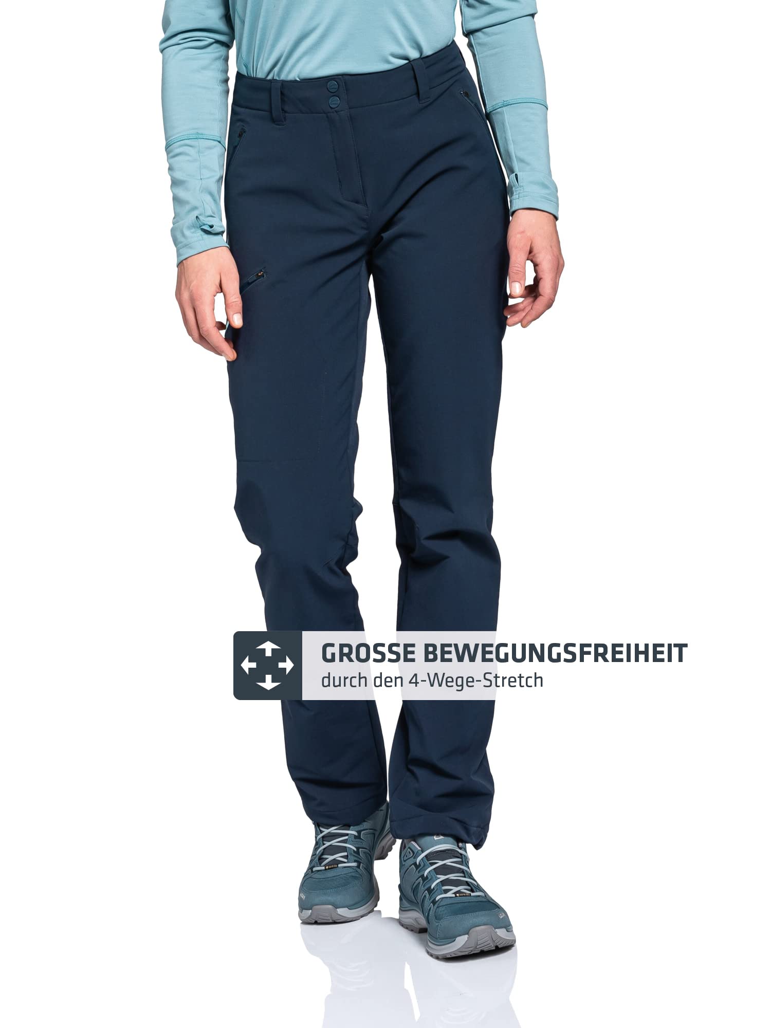 Schöffel Damen Pants Ascona Warm L, warme Wanderhose mit 4 Wege-Stretch, wasserabweisende, atmungsaktive Thermohose