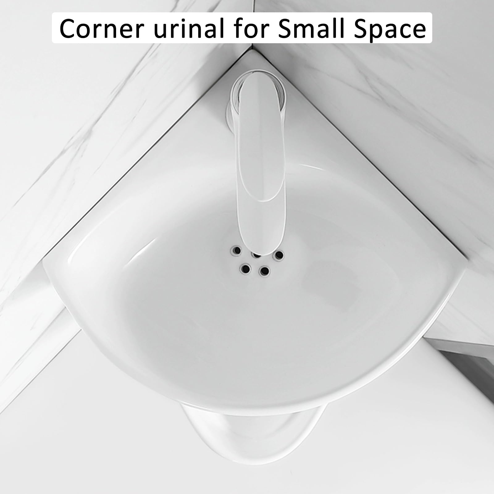 Jcgly Orinatoio Angolare per Bagni Piccoli, in Ceramica Bianca con Lavandino e Rubinetto, Orinatoi Triangolari per Uomo