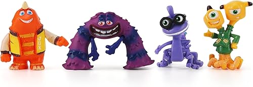 Miniatura 5 de Juego de 12 adornos de monstruos para tartas, figuras de juguetes para cupcakes para decoración de pasteles, recuerdos de fiesta, 1-4 pulgadas