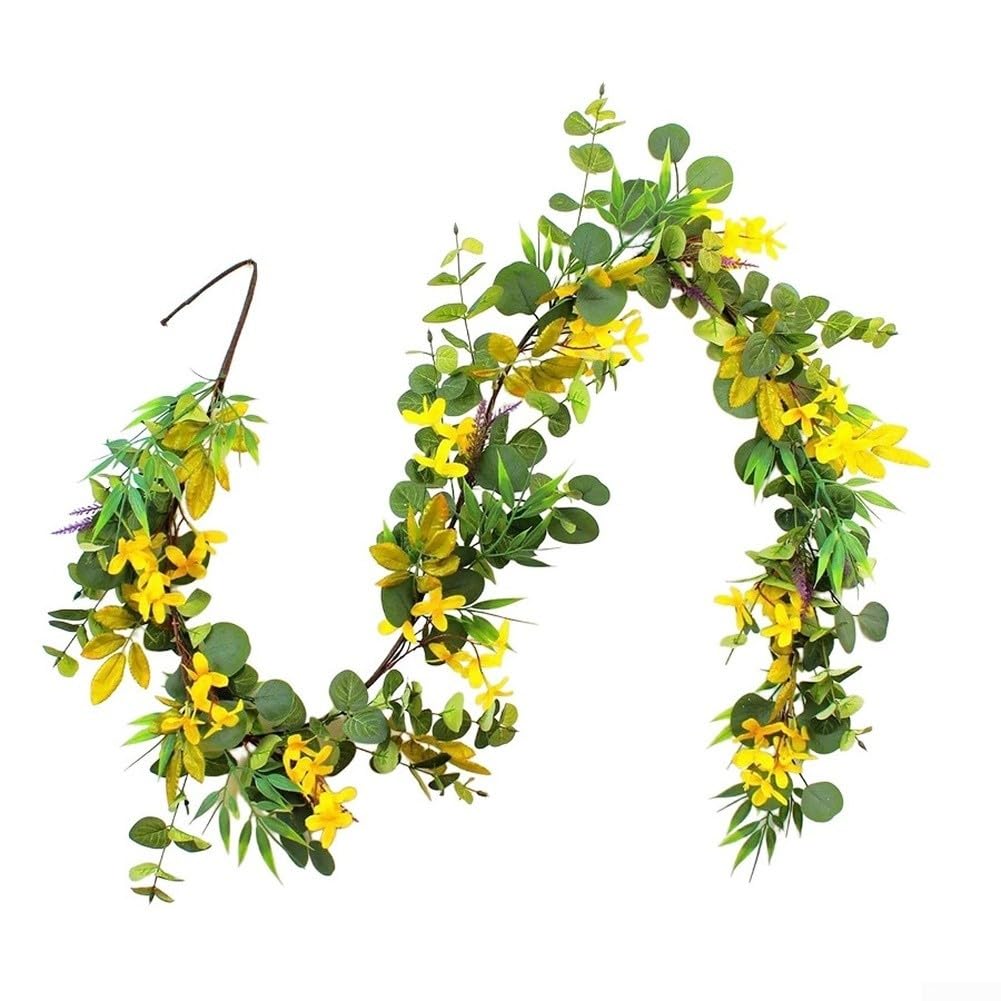 Realistische künstliche Eukalyptus- und Pfingstrosenranke, 180 cm, Seidenblumengirlande für Hochzeitsbogen, Party, Zuhause, Wandbehang