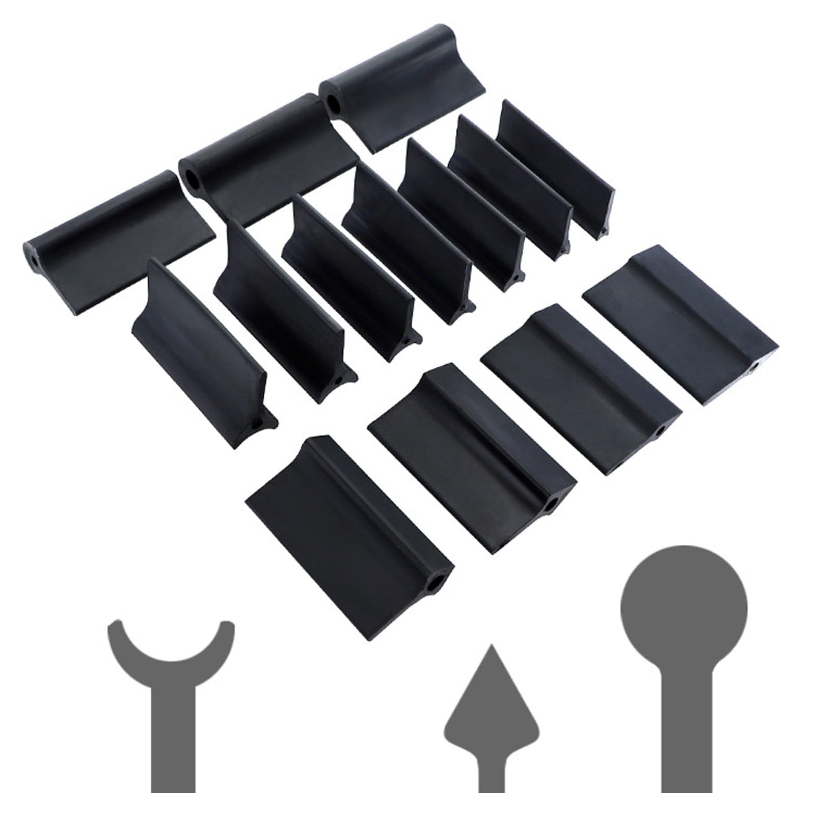 Msioytog Dark 14Pcs Rubber Sanding Blocks Set In Assorted Shapes For Woodworking Carving And Craft Tasks Automotive Body Sanding Tools