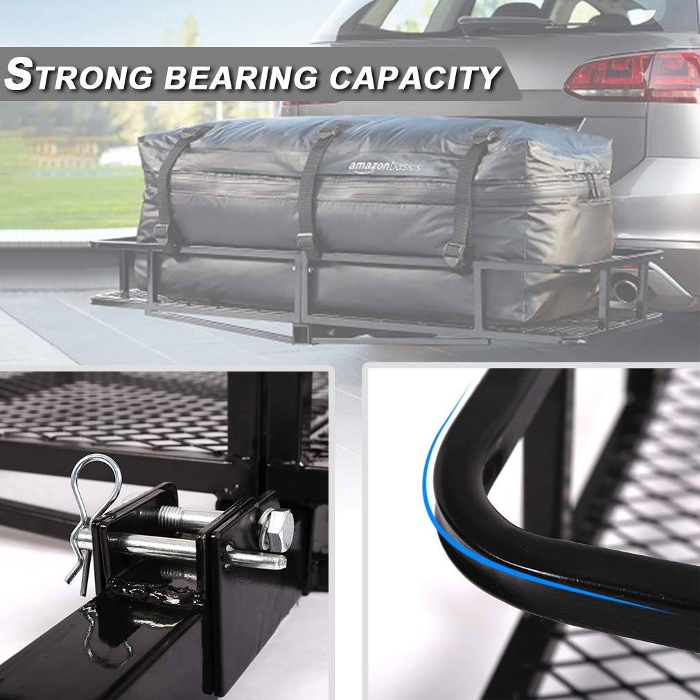 FIERYRED Folding Cargo Carrier Luggage Basket 500 lbs. Capacity