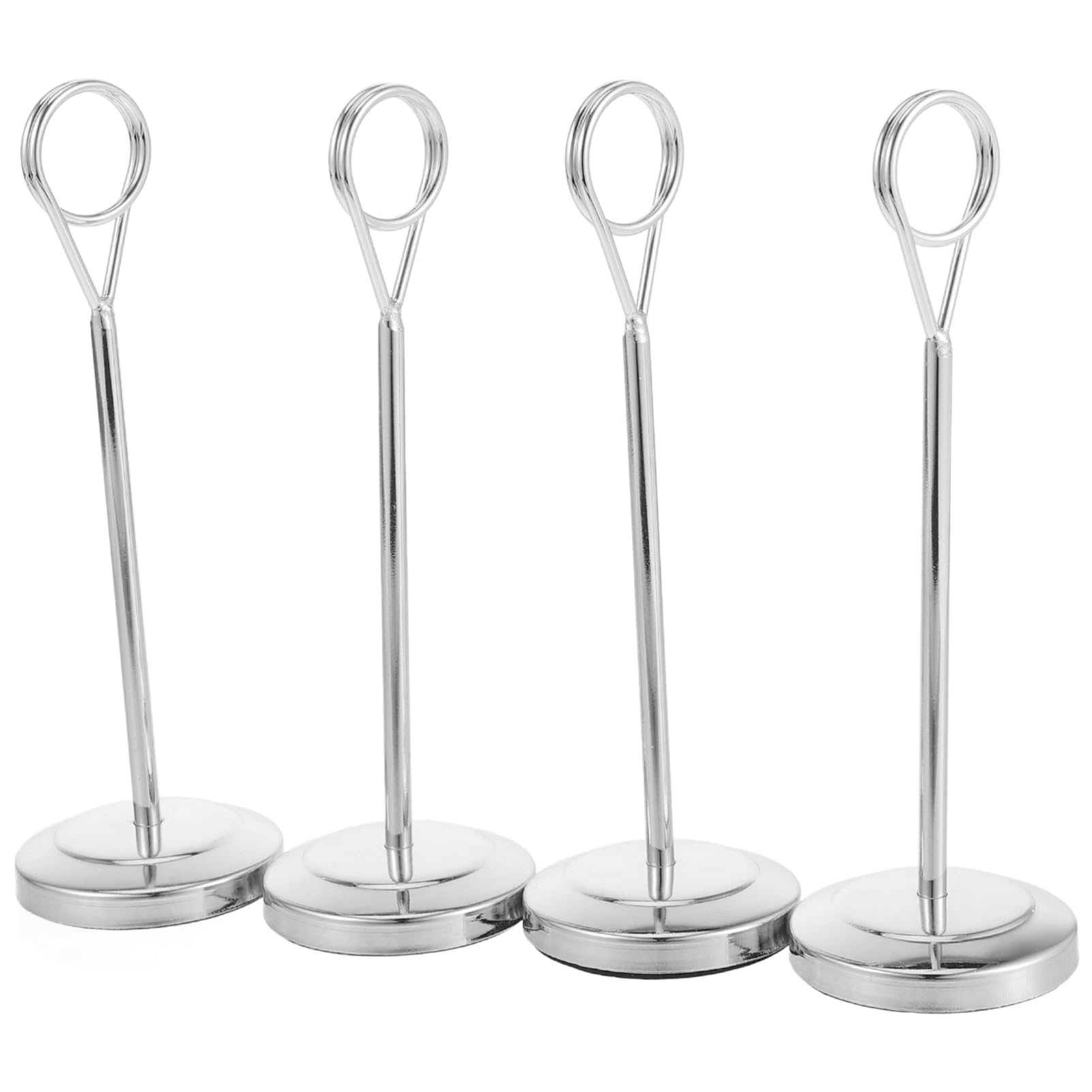 Wakauto Elegant Mirror-finish Stainless Steel Table Number Holders 15cm Place Card Holders for Restaurant Events