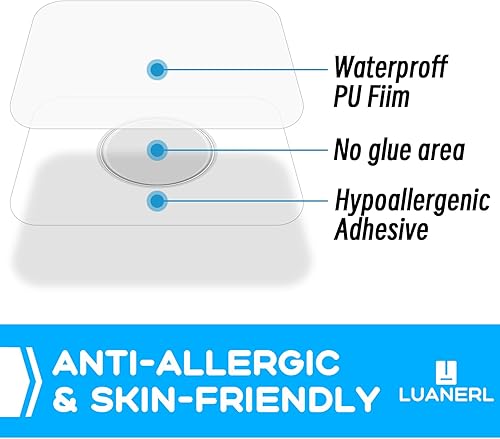 Miniatura 2 de Adhesivo impermeable para cubiertas de sensores Freestyle Libre 23, 100 piezas impermeables para Freestyle Libre 32 CGM parches adhesivos (para