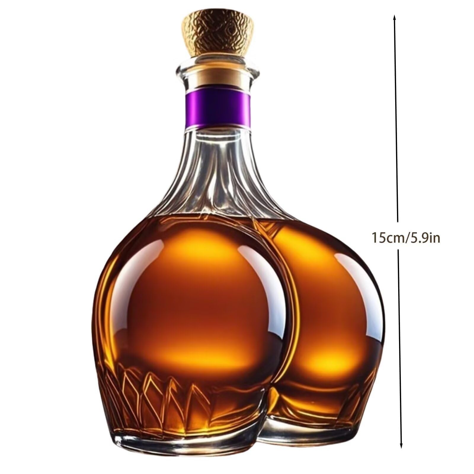Bouteille de whisky drôle de 300 ml, carafe à vin en verre fantaisie, carafe créative soufflée à la main, bouteille d'alcool unique en forme de fesses pour les fêtes, décoration de bar, design étanche
