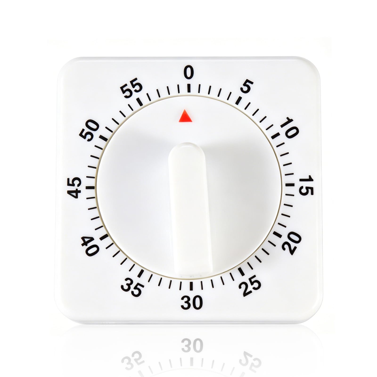 60 Minutes Kitchen Timer,White Square Kitchen-Timer,60x60 mm Wind Up Countdown Alarm Reminder,for Kids,Home Use,Baking Boiling,Cooking Timing,Short-Term Alarms,Daily Reminders (White)