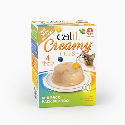 Cats Catit Creamy Cups, Assorted, 4 x 25 g