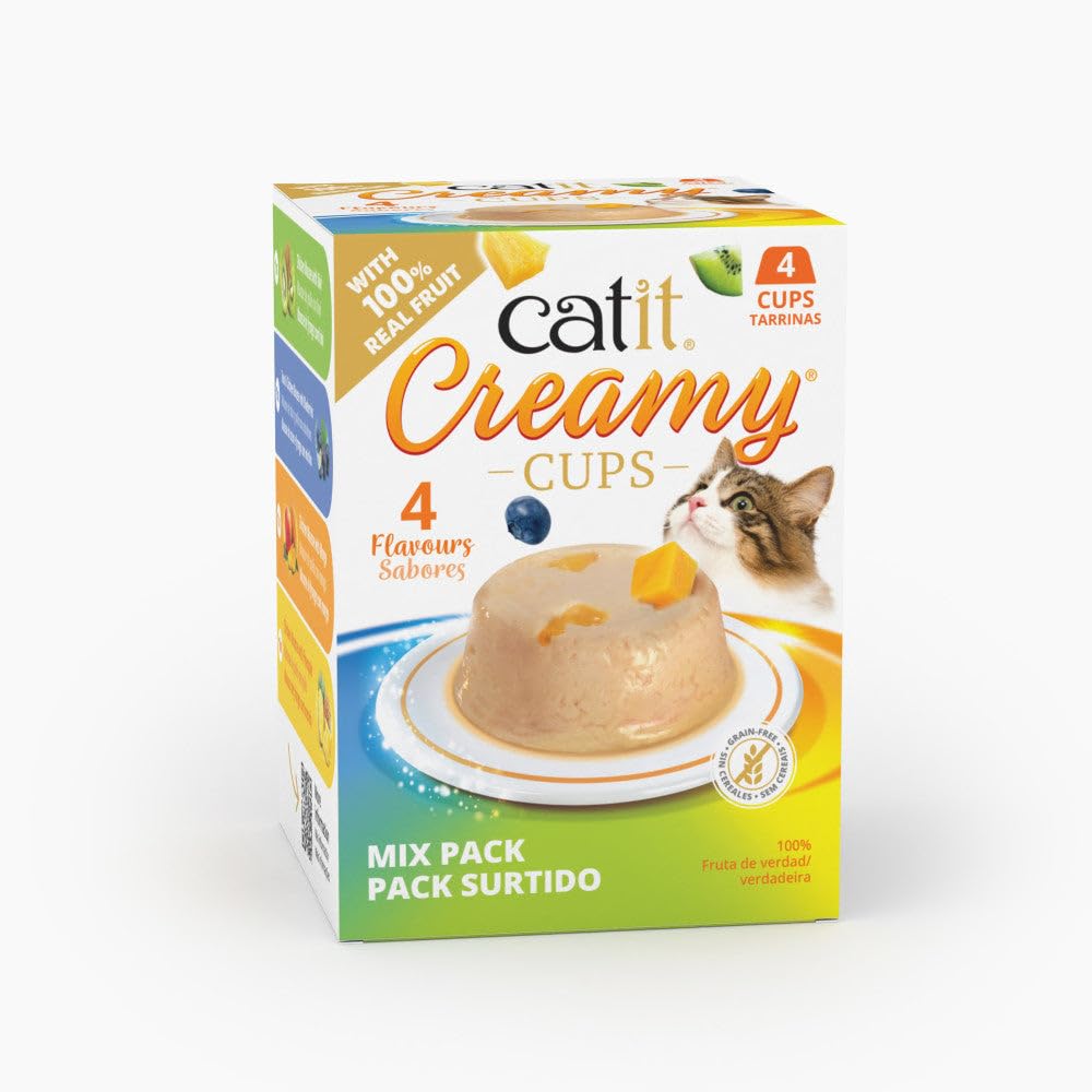 Golosina para Gatos Catit Creamy Cups, Surtido, 4x25g