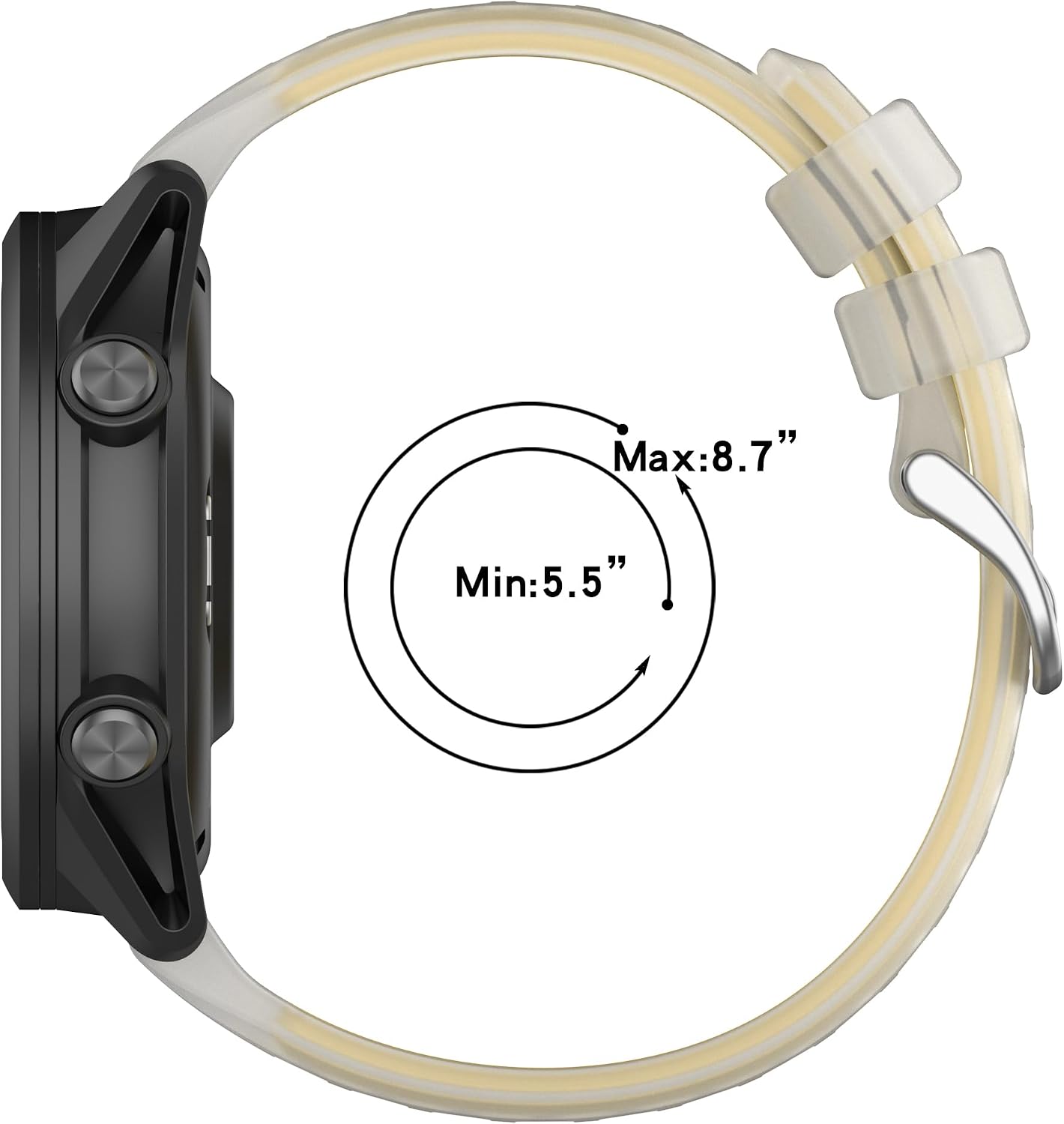 Compatible for Garmin Forerunner 570 Band, 20mm/22mm Soft Silicone Wristband Replacement Watchband Strap for Garmin Forerunner 570 42mm/47mm image 3