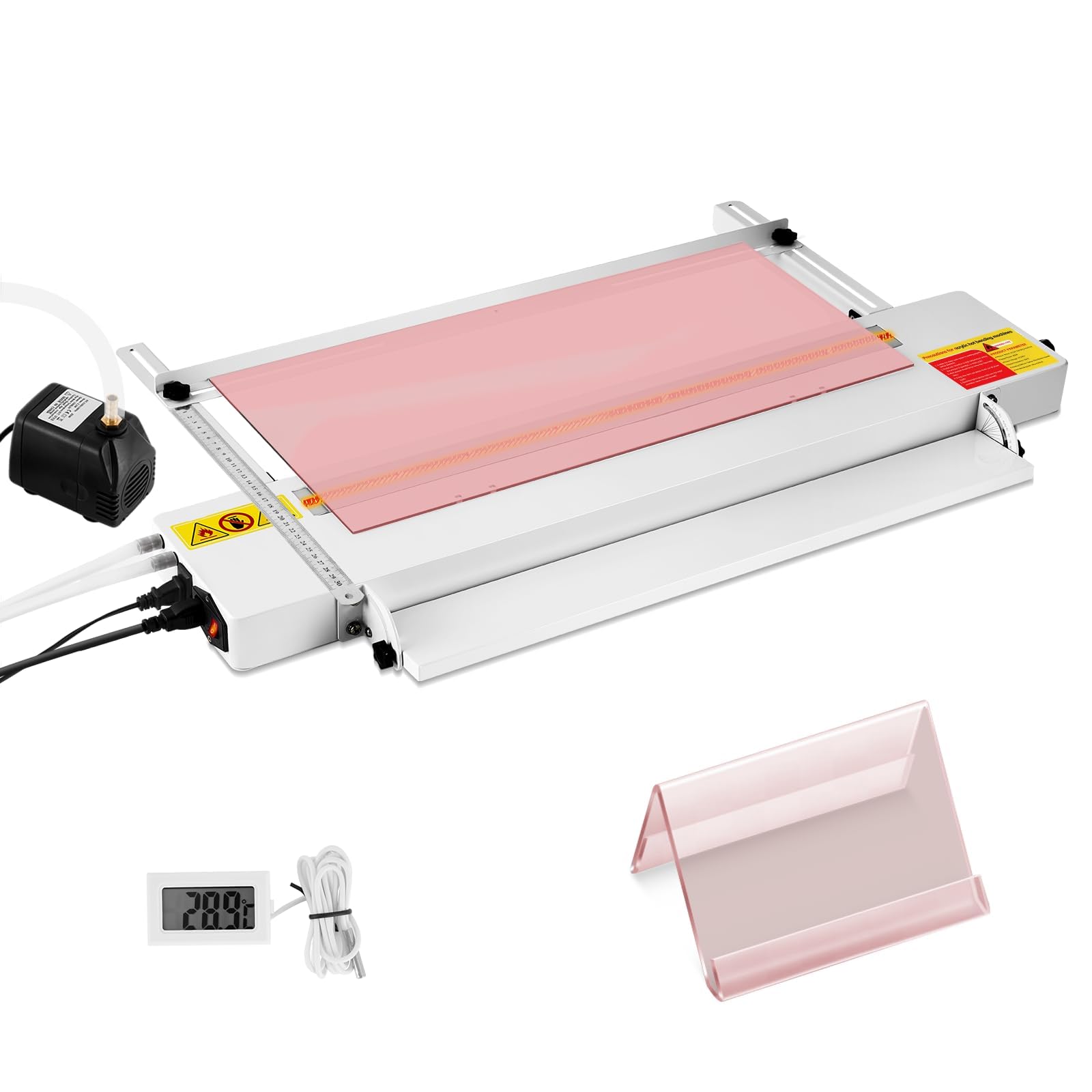 Cintreuse acrylique 60 cm 800 W Machine à cintrer la chaleur acrylique avec angle réglable de 0-90 degrés, largeur 0-30 cm, température 0-100 ℃, pour 1-6 mm PVC/PC/ABS/PP, etc.