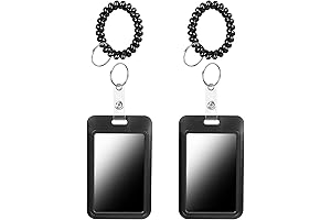 Wrist Coil ID Badge Holder with Card Strap & Key Ring