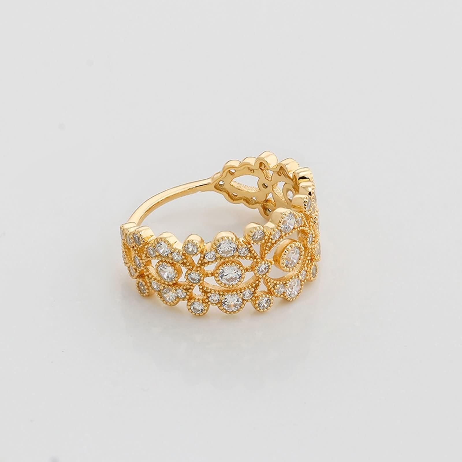Anillo de solicitud de oro auténtico de 9 K/14 K/18 K con moissanita, forma hueca