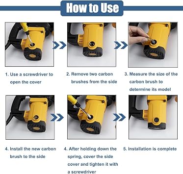 40pcs 10 Sizes Electric Motor Carbon Brushes Power Tool Replacement Part | For Replacement Repair Power Tools and Motors Part Such as Electric Hammer Drills, Circular Saws, Angle Grinders