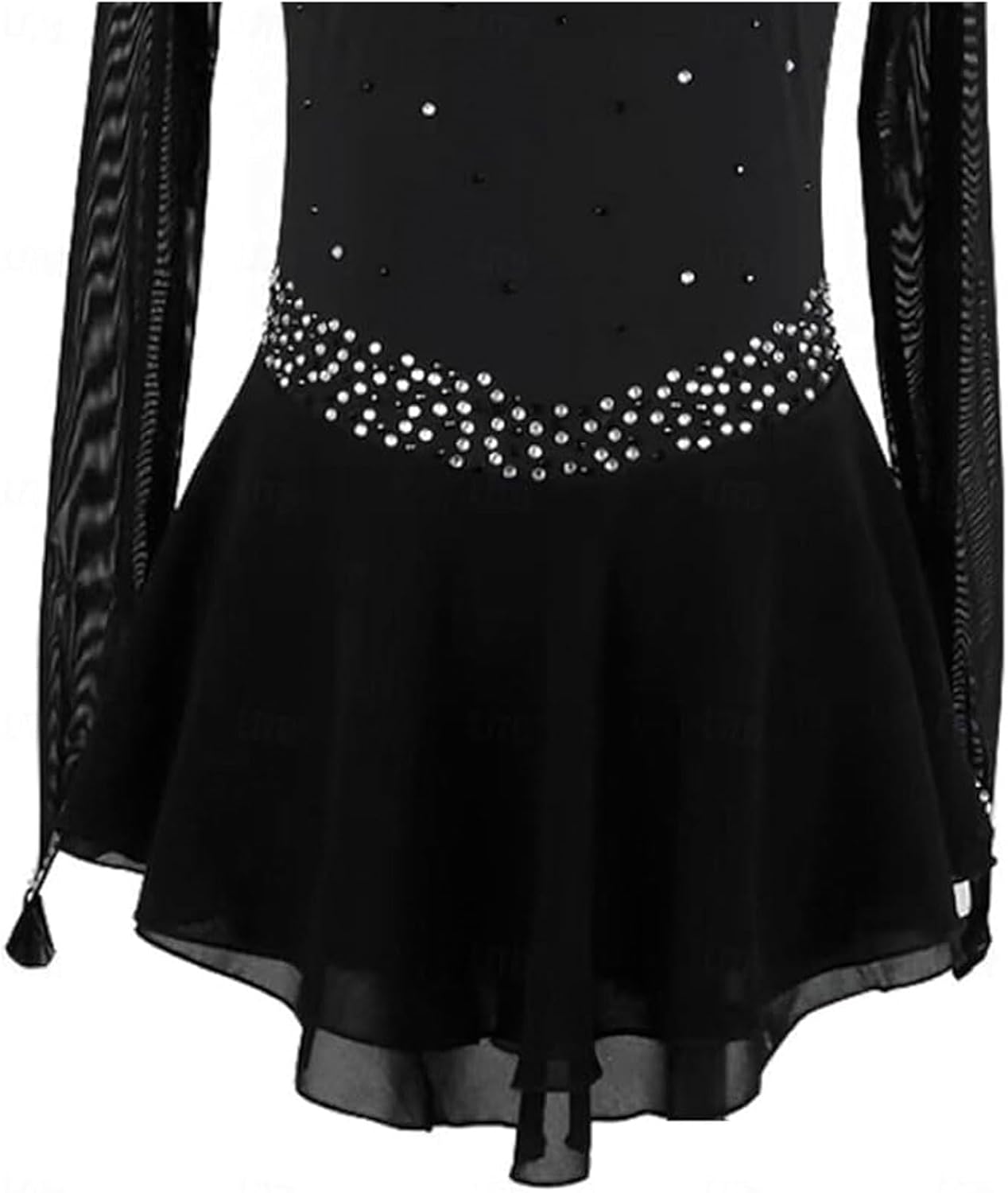 Figure Skating Competition Dress Sparkle Rhinestone Ice Skating Performance Clothes Girls' Ballet Gymnastic Skirt