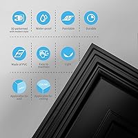 Vista 4 de Art3d - Paquete de 12 azulejos para techo suspendido, paneles de PVC de 61x71 cm en negro