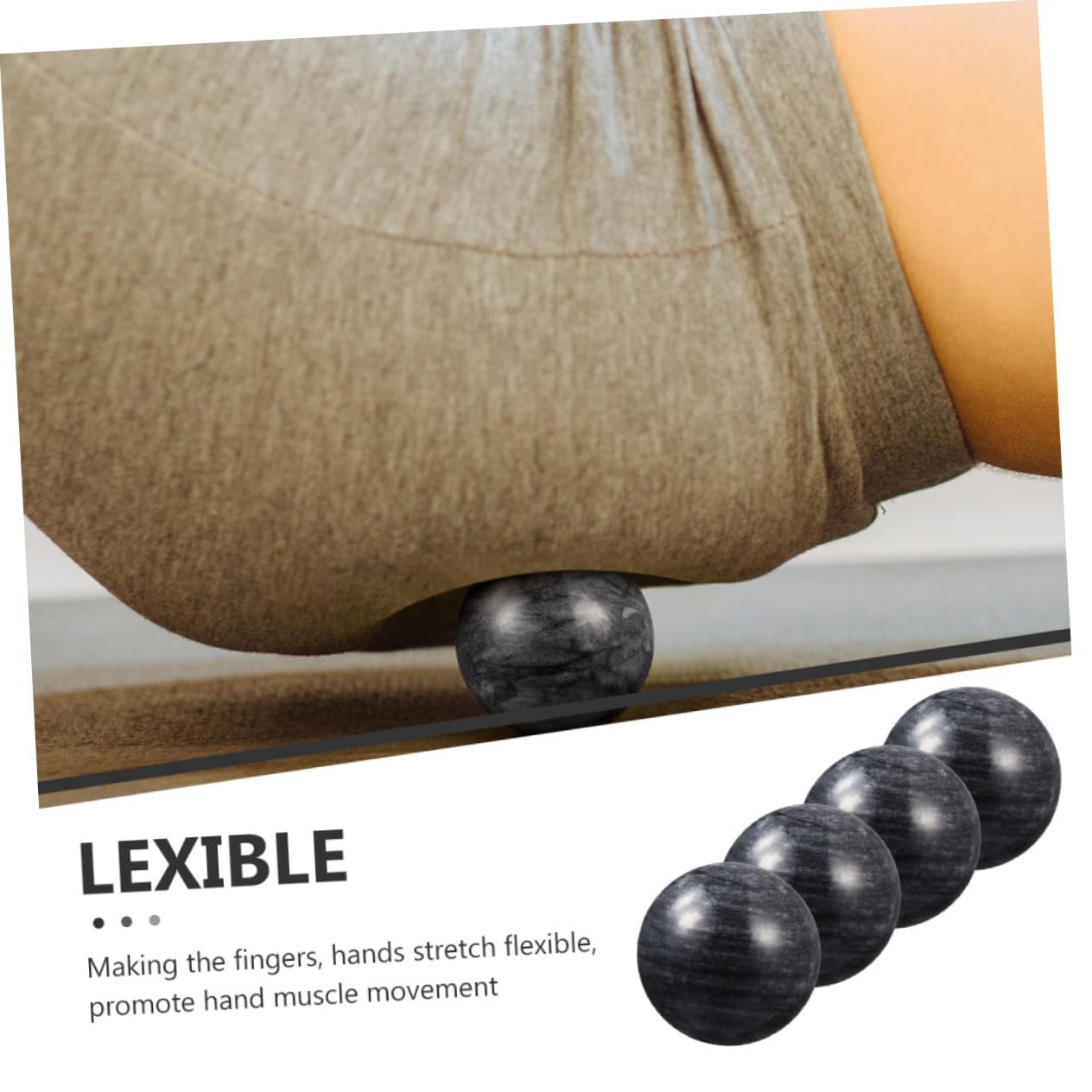 FOMIYES 5 Sätze Den Ball Drehen Hand Ball Em Handball Hand Massage Ball Handmassage Ball Sensorische Bälle Silberne Kugeln Handballen Massieren Tragbare Kugel Stein Black 4 Stücke * 5