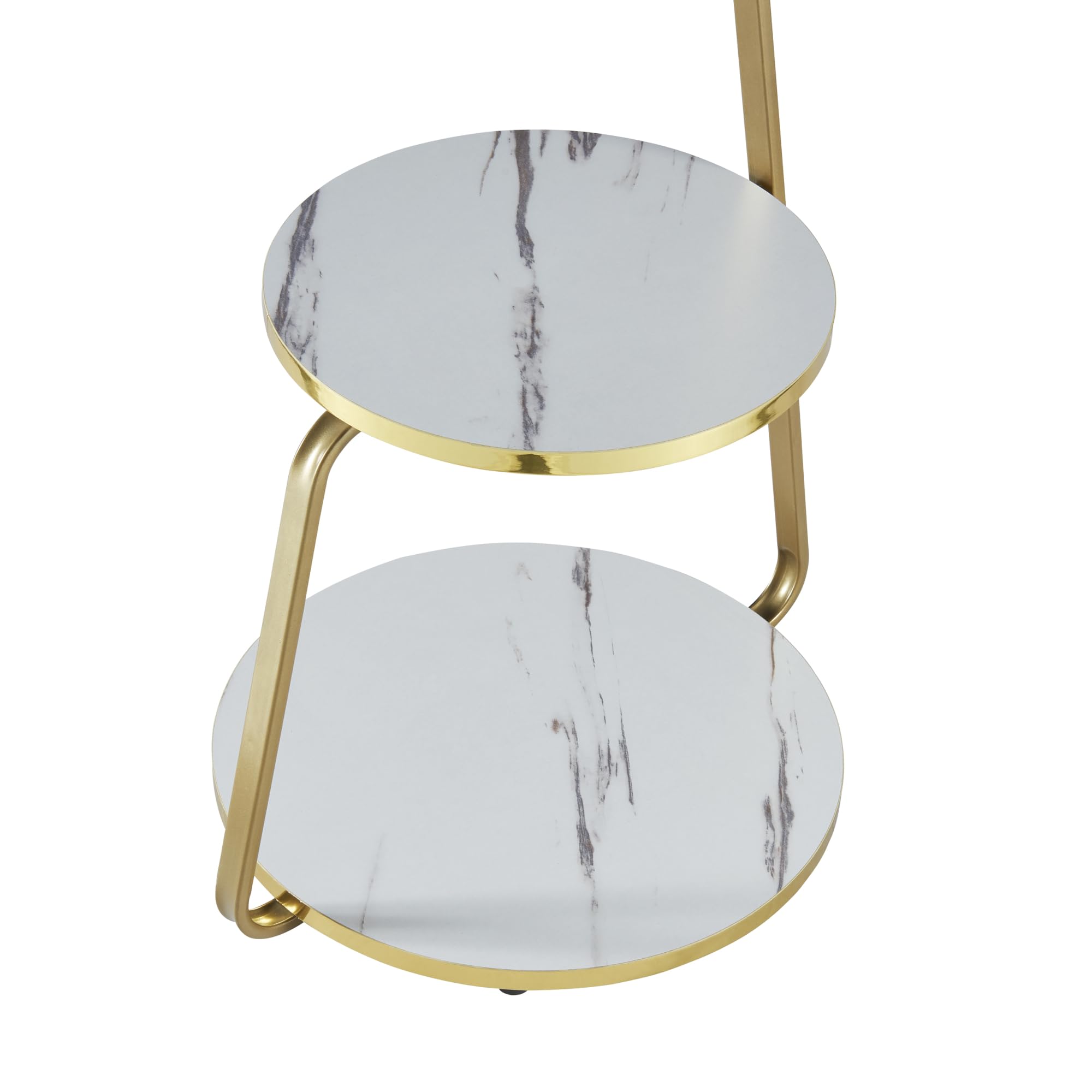 [en.casa] Tavolino da Divano (AxLxP) 74 x 46 x 37 cm Tavolino Basso con Telaio in Metallo e 3 Piani d'Appoggio - Marmo Bianco/Marmo Nero