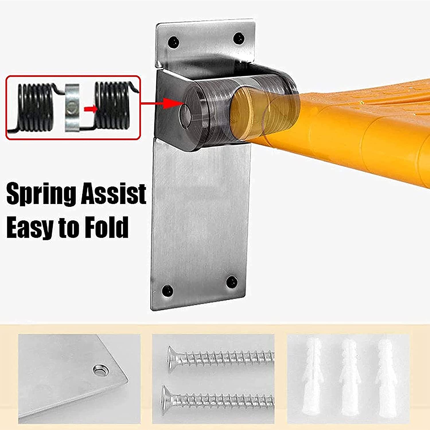 Asiento de Ducha abatible montado en la Pared Asiento De Ducha Plegable Montado En La Pared, Capacidad De Peso De 300 Libras, Taburete for Cambiar Zapatos Montado En La Pared Baño De Asiento Plegable