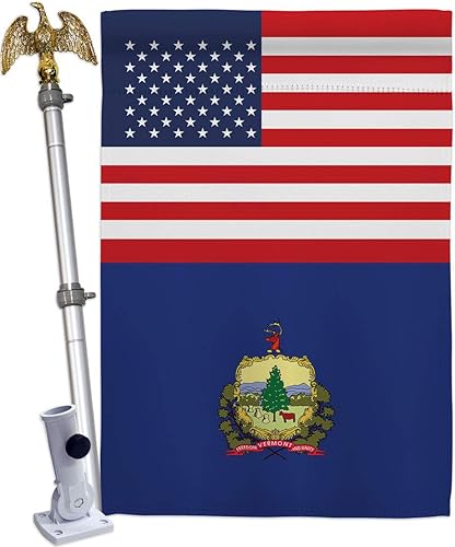 US Vermont House Flag Eagle Set Americana States USA American Territories Republic Country Particular Area Small Decorative Gift Yard Banner Made In disponible en Yaxa Peru