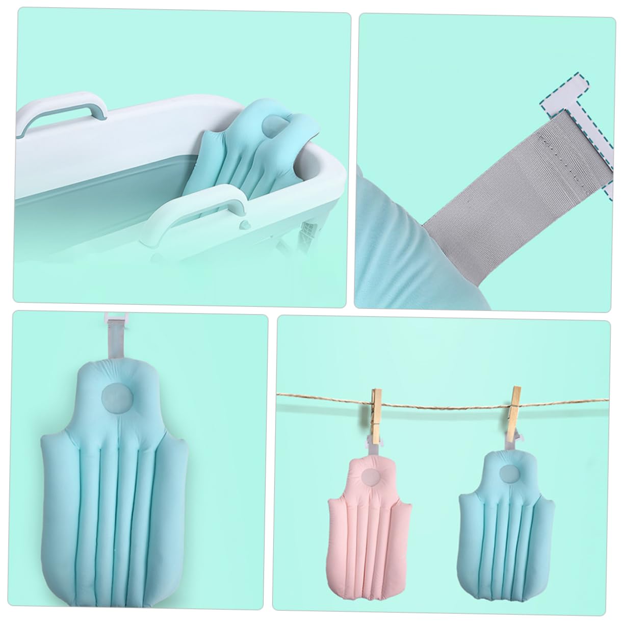 1 Pieza Cojín Antideslizante para Baño de Niña Asiento de Bañera para Recién Nacidos Material Transpirable y Soporte y Cómodo para Baño Color