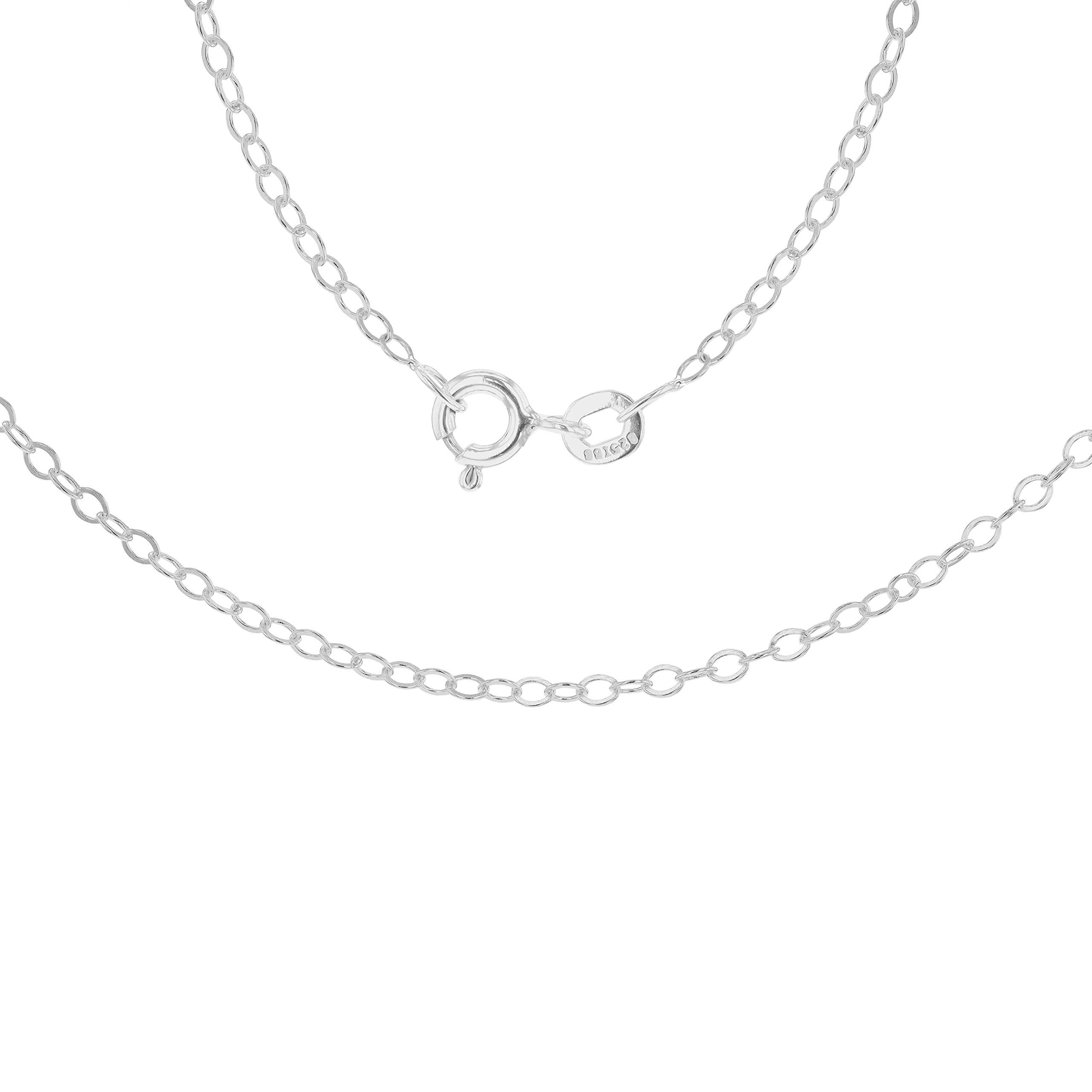 Tuscany Silver Sterling Silver Diamond Cut Trace Chain of 46cm/18"