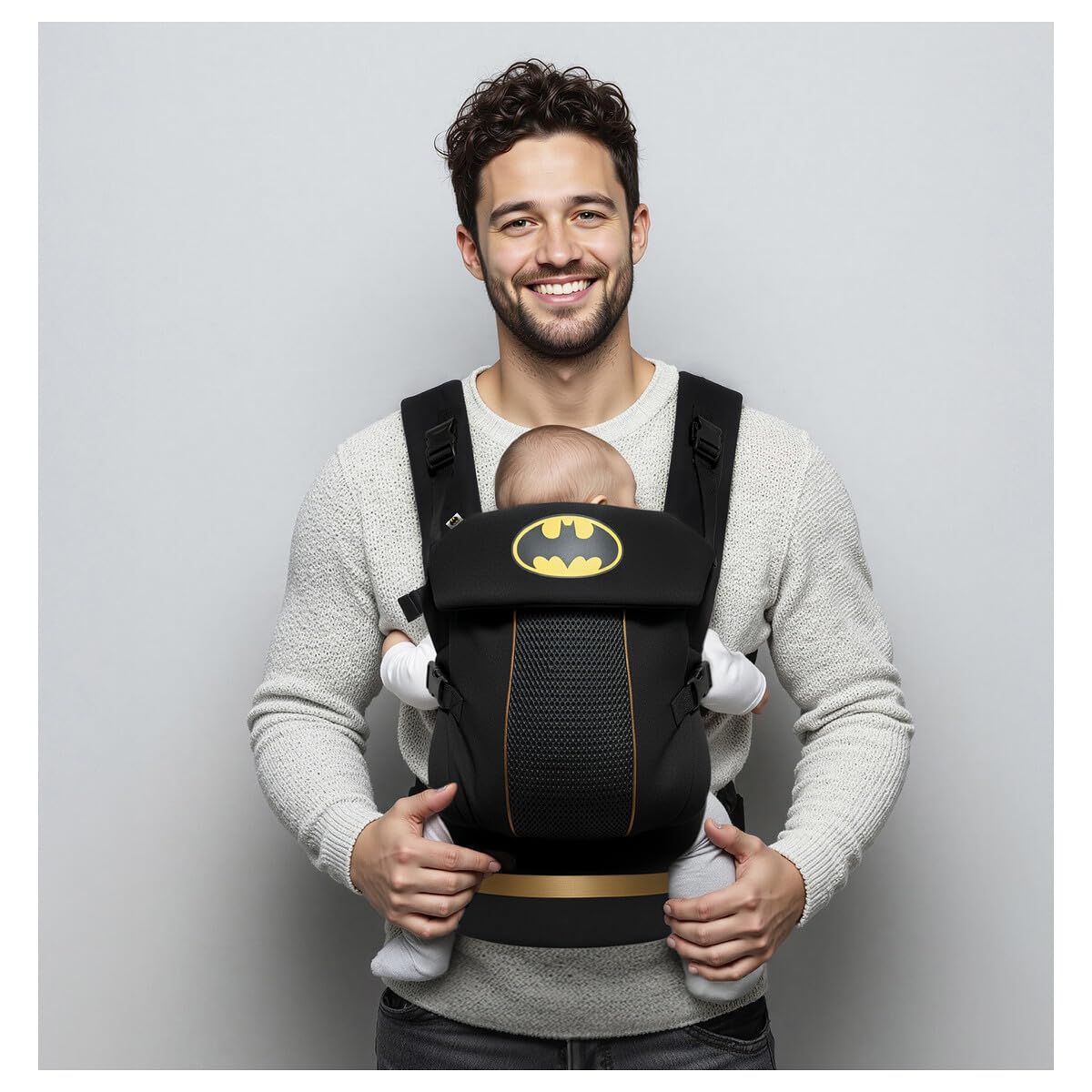 Mochila BATMAN Portabebés Ergonómica 3 Posiciones | Panel Transpirable 3D | Ajustable | Desde el nacimiento hasta 15 kg | Licencia Oficial DC UNIVERSE