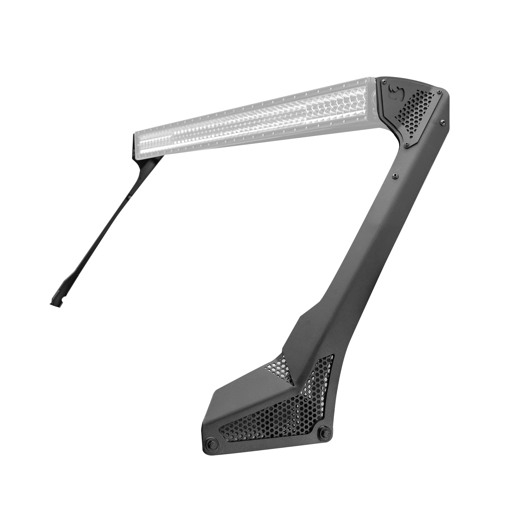 Go Rhino XE Windshield LED Light Frame for 50" LED Light Bar | Mild Steel, Textured Black | 730500T | Fits 2018-2024 Jeep Wrangler JL/JLU; 2020-2024 Jeep Gladiator JT Excludes Mojave Models