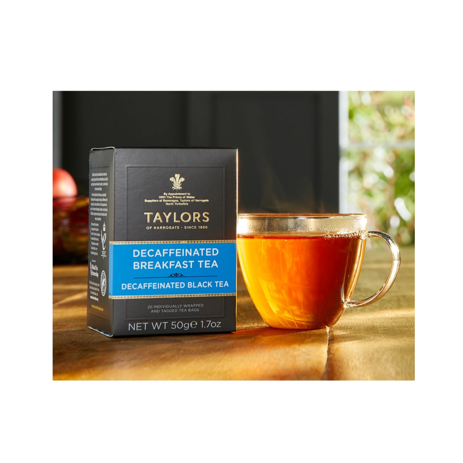 Taylors® | Jasne i orzeźwiające śniadanie angielskie Bezkofeinowa czarna herbata | Herbata Classic Deteinate - 6 x 20 filtrów (300 gr)