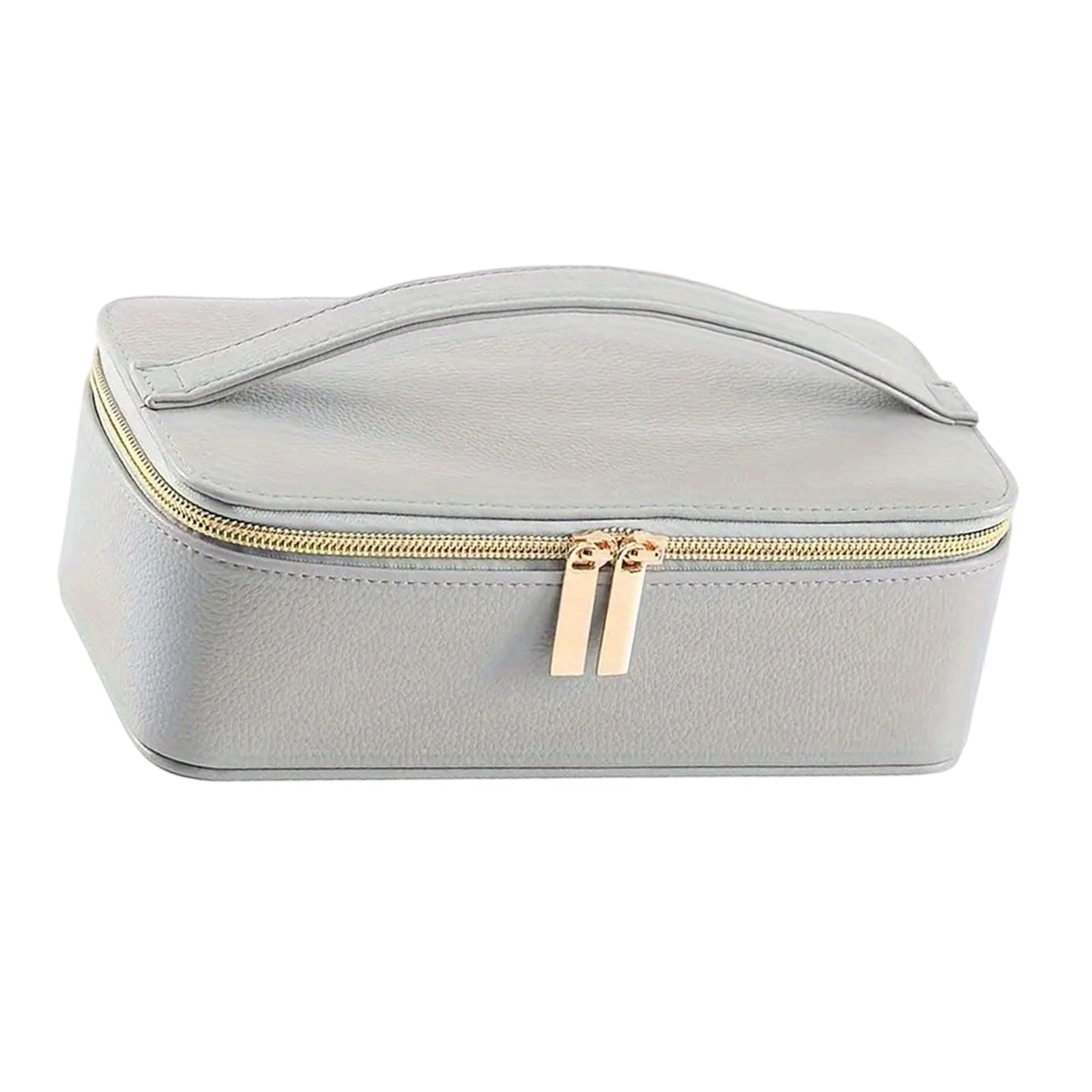 JSGHGDF Stylish PU Leather Jewelry Case with Smooth Interior and 12 Zippered Compartments PU Jewelry Planner