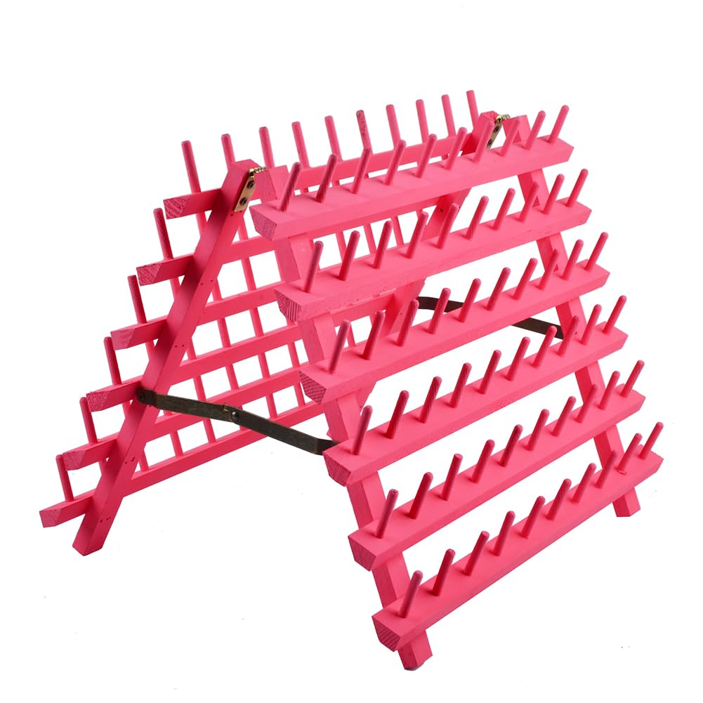 NW Faltbarer Garnhalter Aus Holz – Für Bis Zu 120 Spulen, 40x32 Cm, Rosa, Näh-Organizer