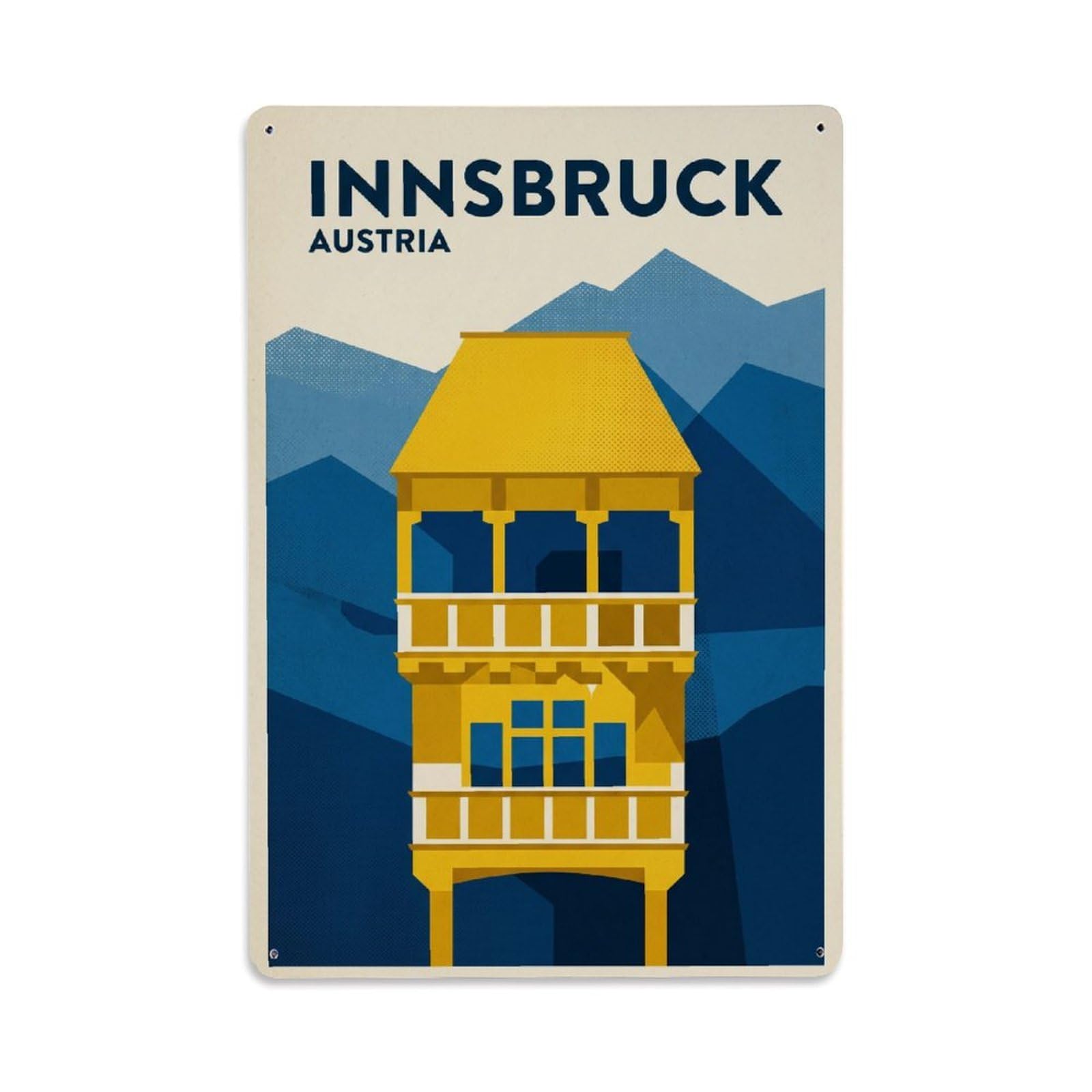 Austria Innsbruck Vintage Travel Metal Tin Sign