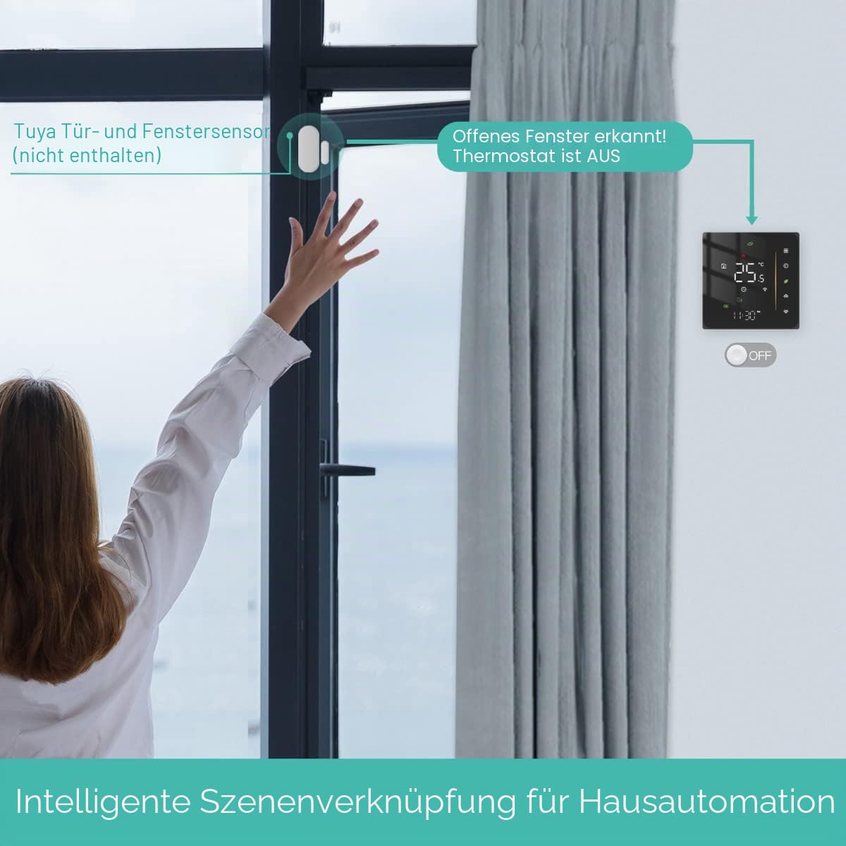 MOES WiFi Thermostat Programmierbare Raumtemperatursteuerung für Gasboiler Temperatur LuftfeuchtigkeitTuya/Smart Life APP Wireless Control Alexa/Google Home | Raumtemperaturregler, Luftfeuchtigkeit, Tuya/Smart Life App, Alexa/Google Wireless Control