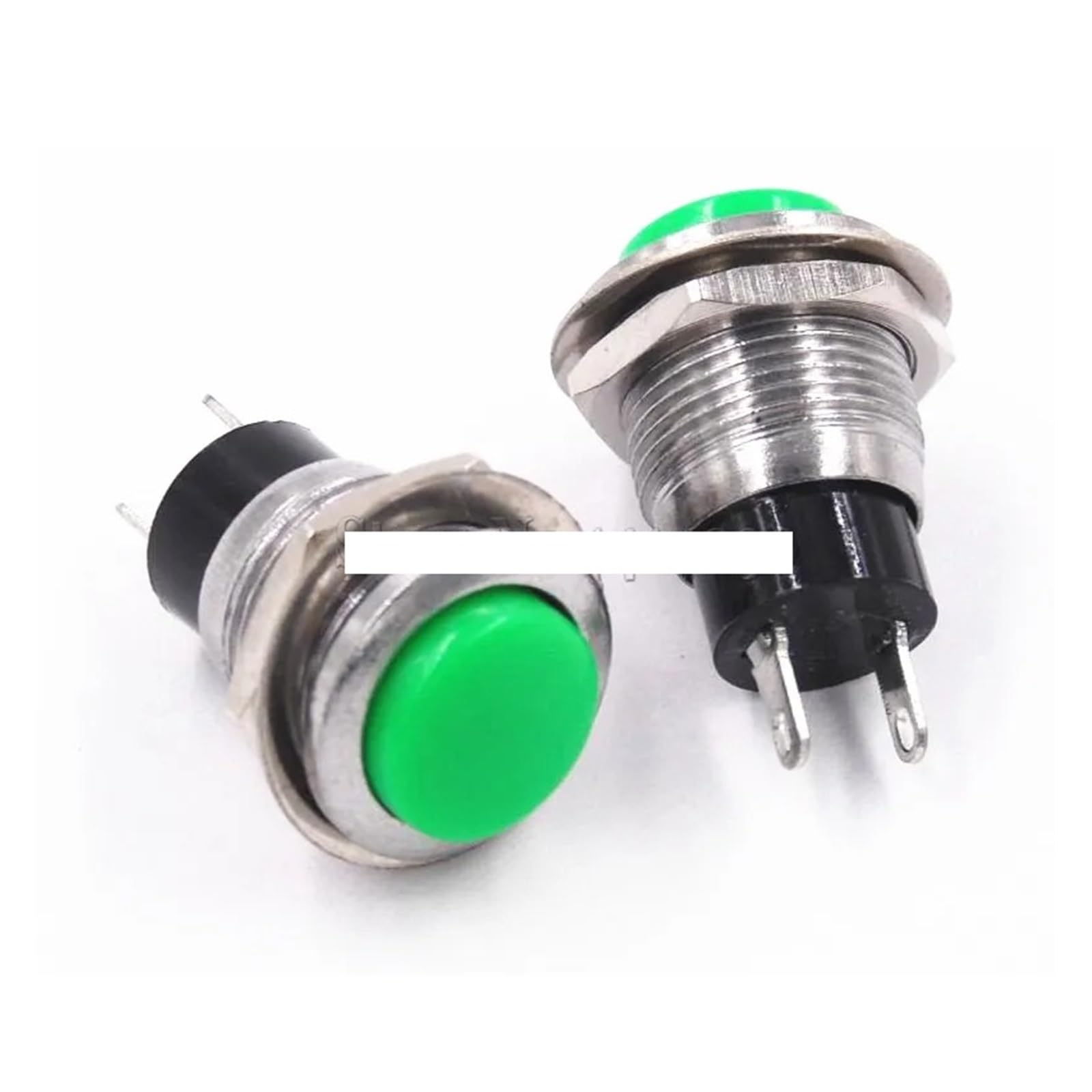 AARTERZZA 100PCS Green Reset Switch DS-318 12mm Round Push Button Switch Without Lock For Horn Doorbell 3A 125VAC