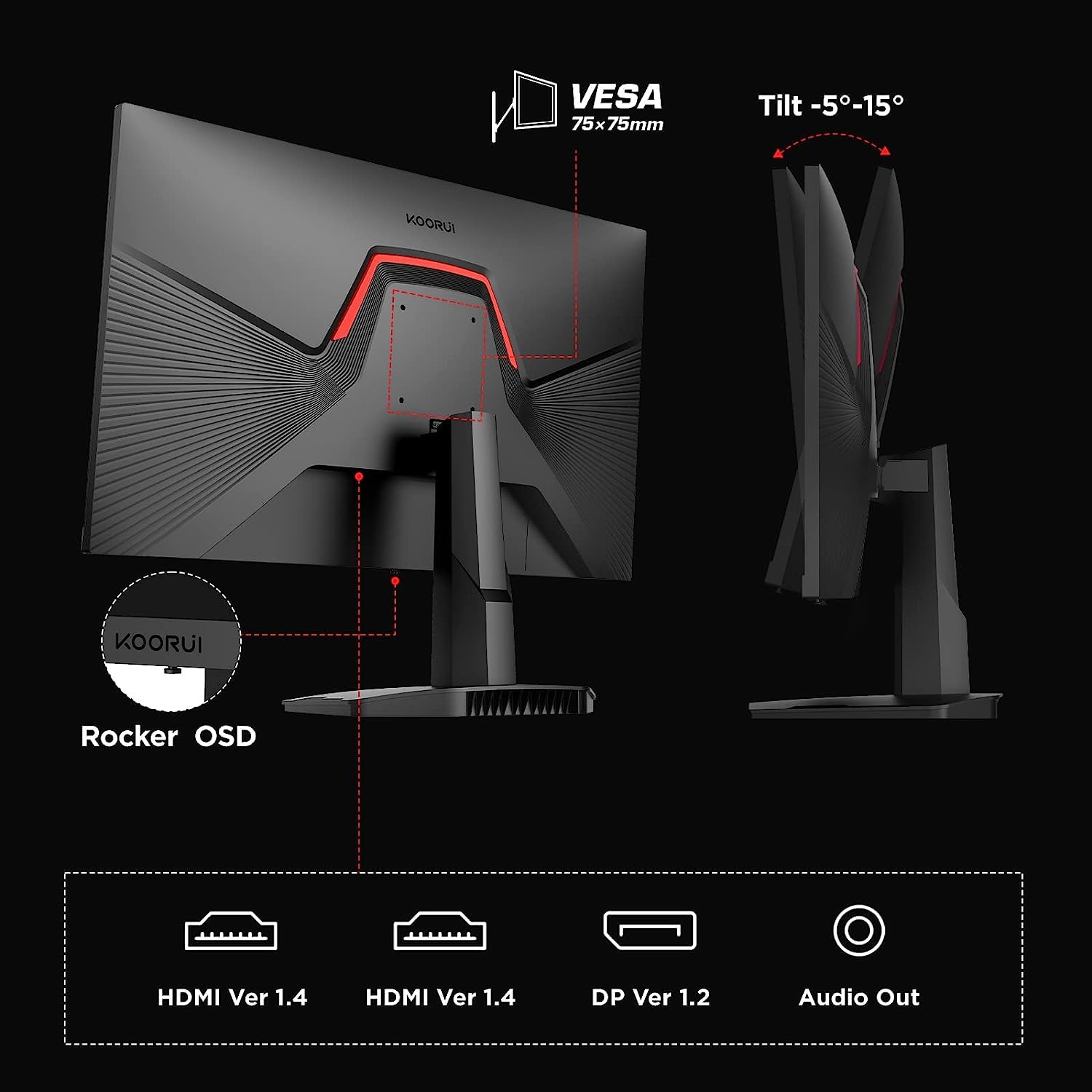 Amazon.com: KOORUI 24.5'' Monitor, 25E3A : Electronics