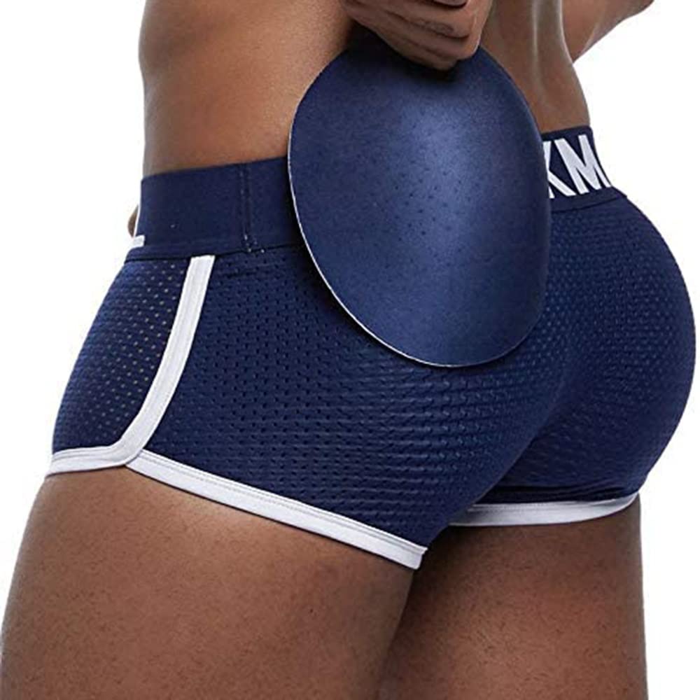 BITELF Mens Padded Briefs Removable Pad of Butt Lifter and Enlarge 1pcs (Color : Blue, Size : X-Large)