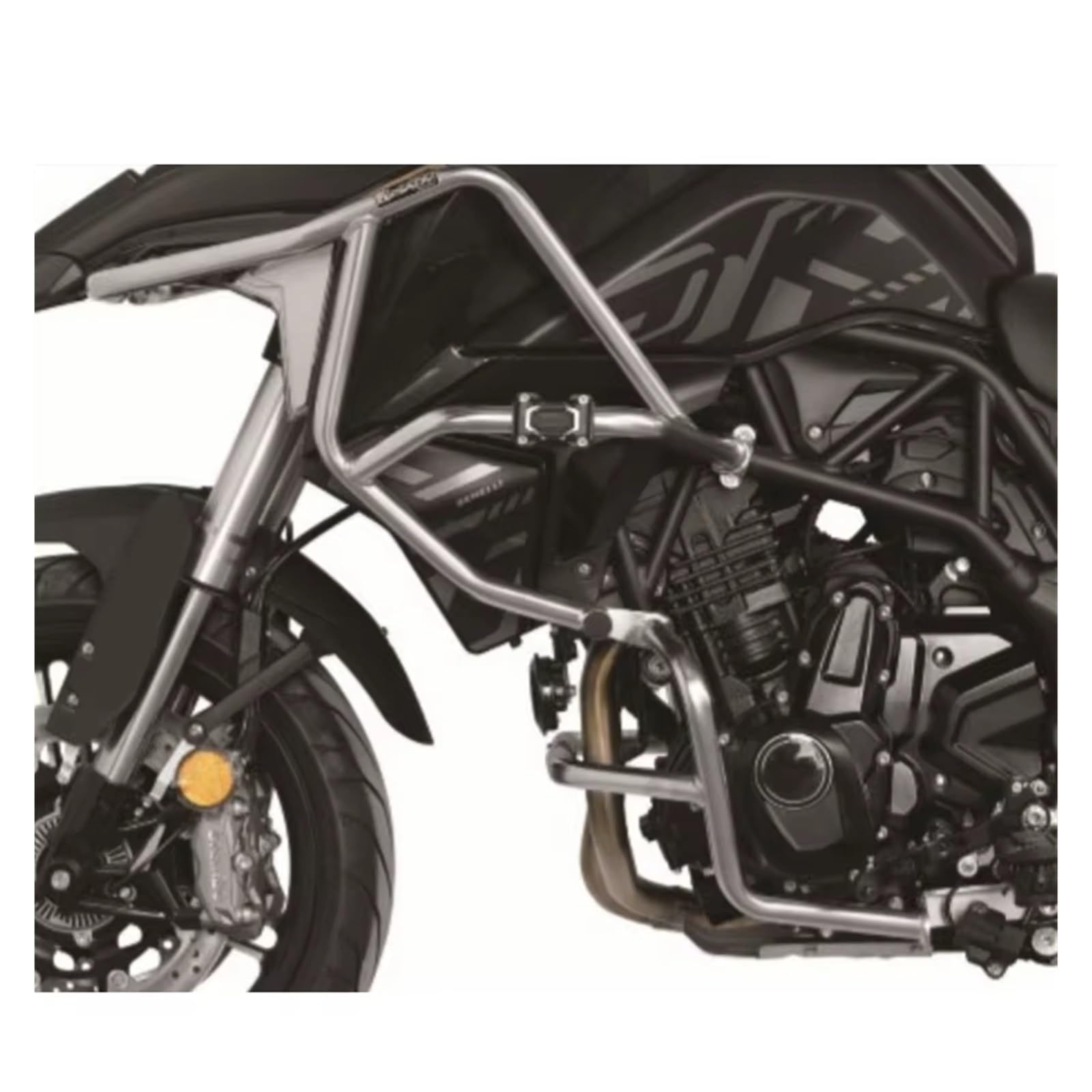 Paramotore Tubolare Adatto Per Benelli Per TRK Per 702X 2022 2023 Accessori Moto Protezione Motore Barra Protezione Paraurti Protezione Carenatura Motorcycle motore Paraurti(Silver)