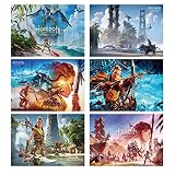 RENRANSHIGE Horizon Forbidden West Poster 6 Pcs Game Room Decor & Gamer Posters for Boys Room Gamer