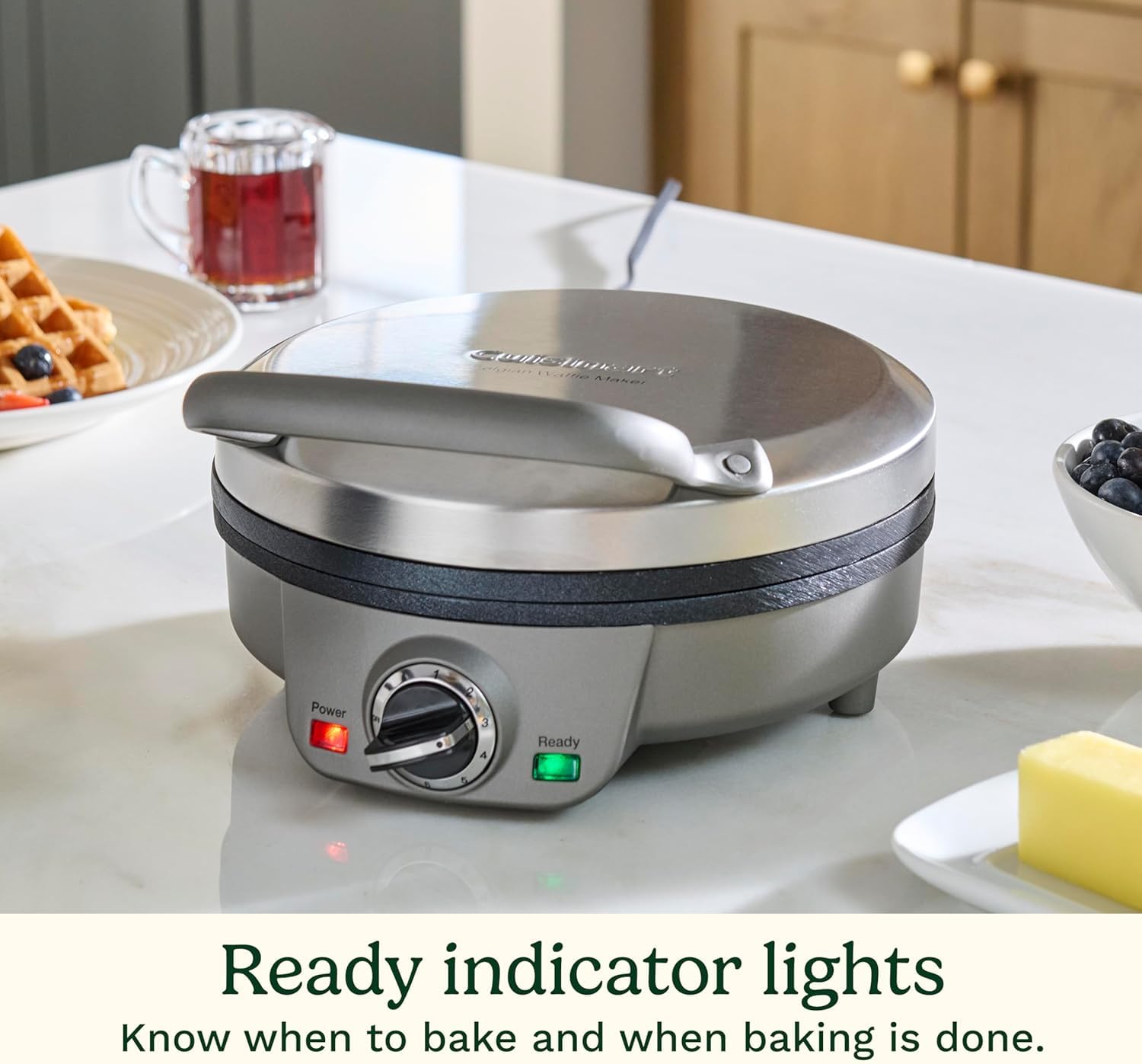 Cuisinart, Máquina de gofres belga de 4 rebanadas, redonda, WAF-200NAS