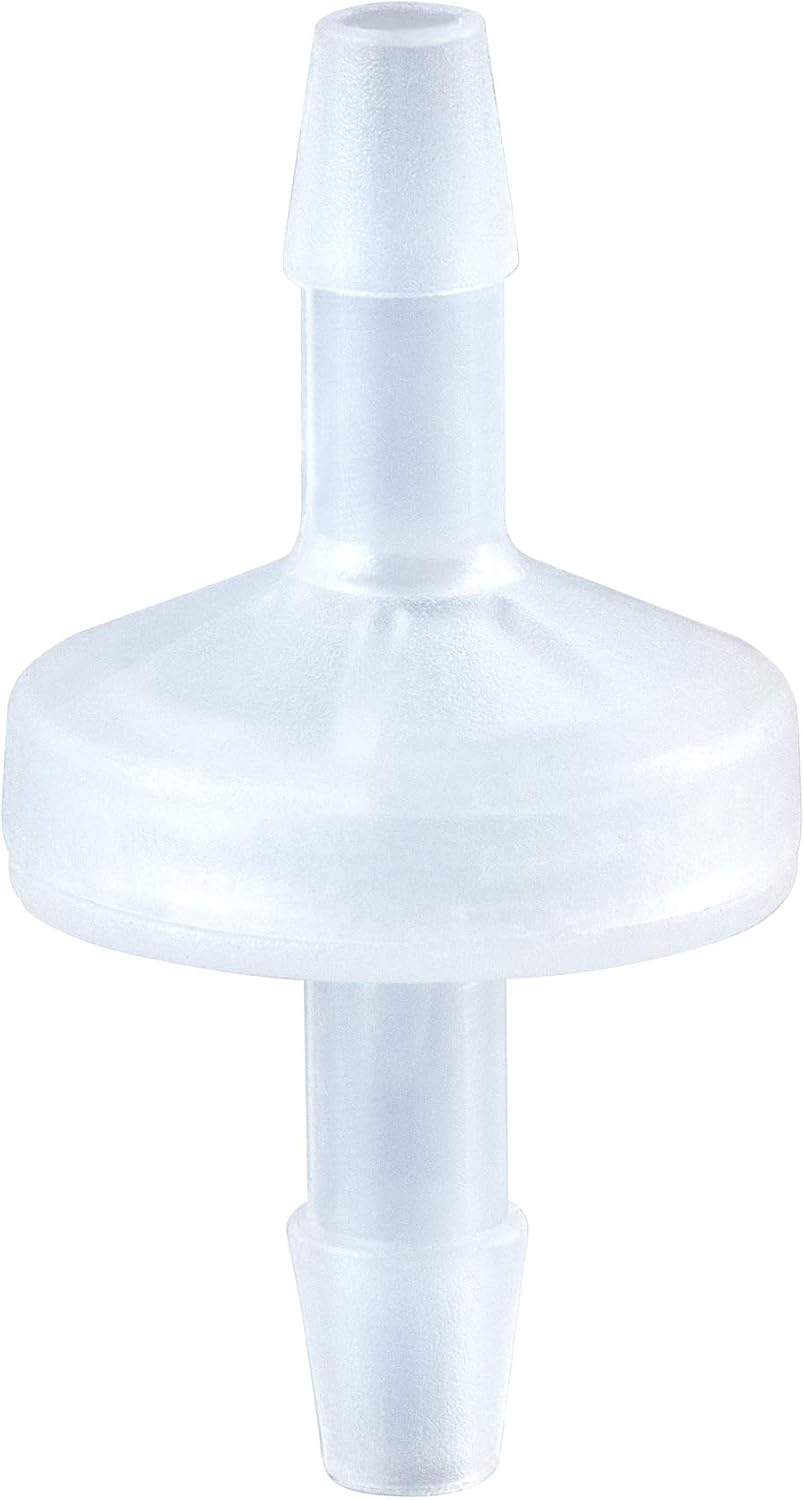 PAGOW 2 Pack 1/4 Inch (6mm) Check Valve, PVDF Wear-Resistant One-Way Check Valve for Fuel Gas Liquid Air, plastic water stops check valve, Micro Diaphragm Check Valve for Air Intake Feed
