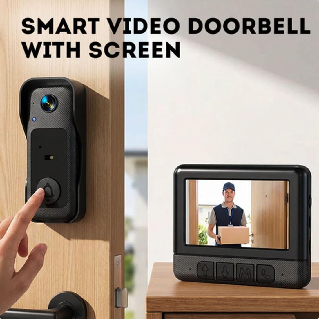 Sonnette vidéo Intelligente sans Fil avec écran d'affichage (#b)