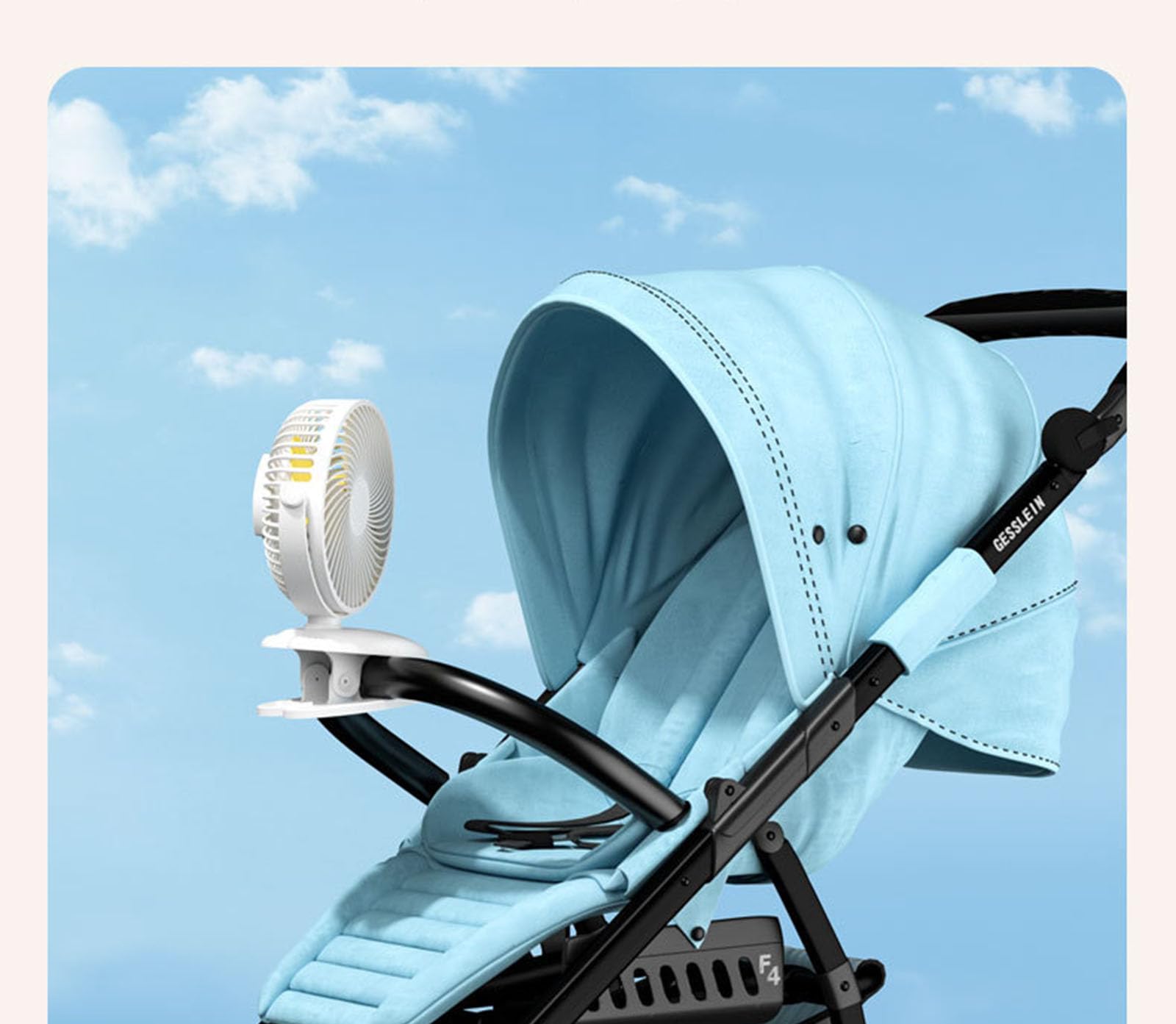 Ventilador con Clip, Ventilador para Cochecito De Bebé, Silencioso, Mini Ventilador con Clip De Refrigeración De 5 V, Ventilador con Clip para Cama, Ventilador De Escritorio,001,7in