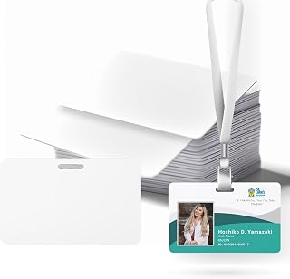250 Pack-Premium Blank PVC Cards with Slot Punch on Long Side, Lumanious CR80 30Mil (CR8030) Horizontal Slot Punch Blank Credit Cards for Business Office Photo ID Badge Printers