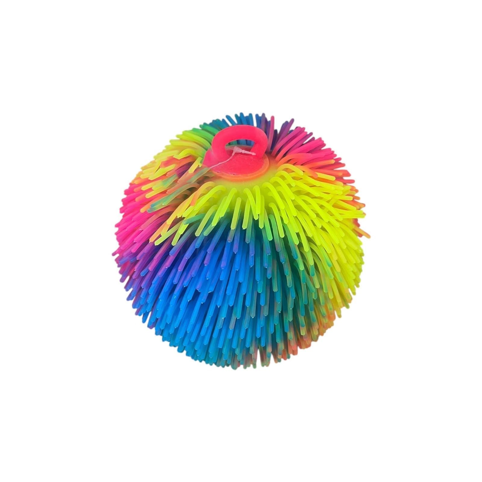 Neel Saanjh Silicone Sensory Stress Relief Ball, Rainbow, Soft Spiky Squeeze Toy, Stretchable, Rubber Bristles, Colourful Tactile, Fidget Toy Party Favors, Return Gifts and Fun Activities (1 PCS)