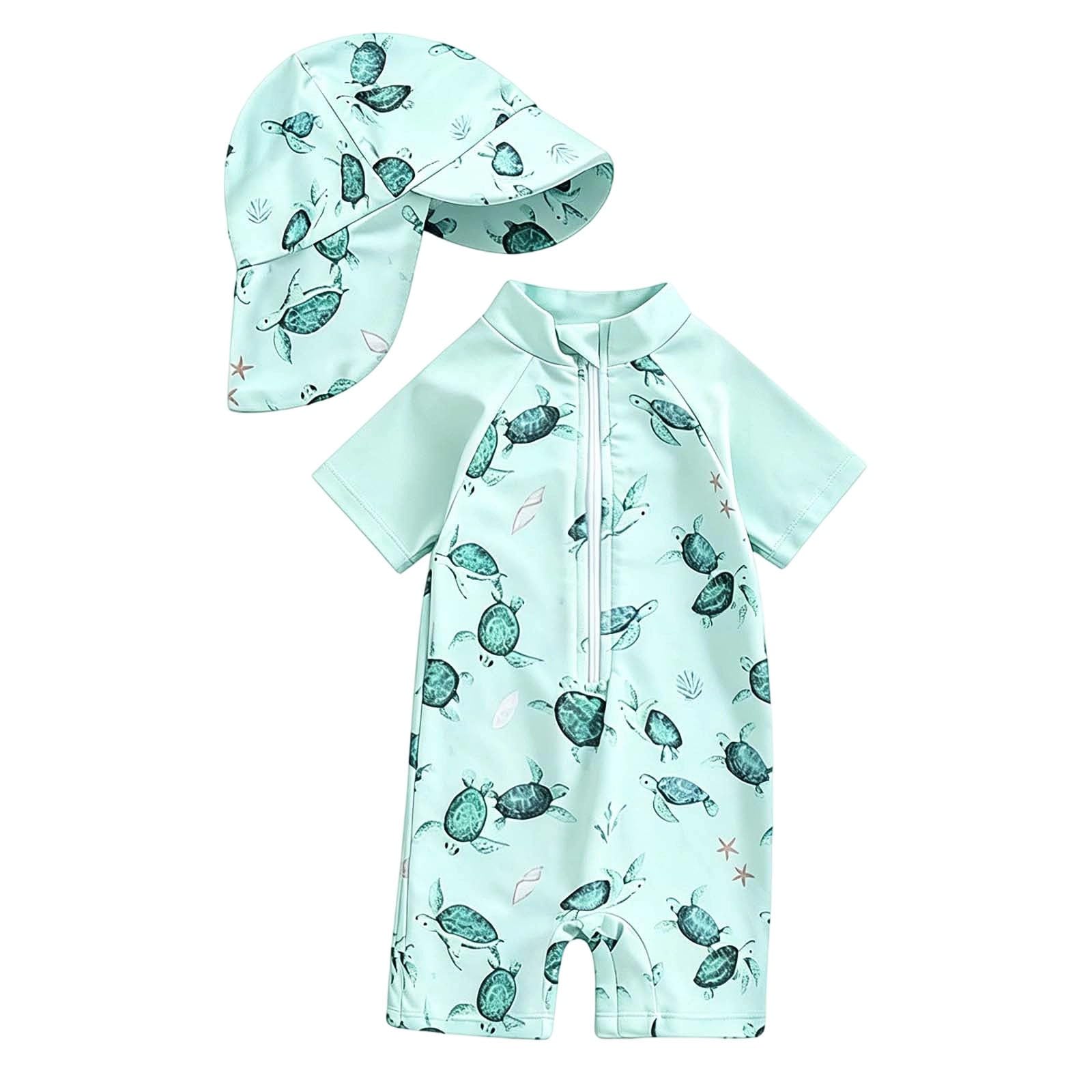 Uv Schutzkleidung Baby, Badebekleidung Junge Mädchen, Einteiler, Langärmelig, Rashguard, Reißverschluss, Badeanzug mit Sonnenkappe, Strandkleidung