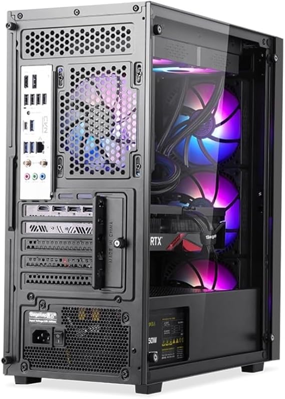 Segotep Axe 5 Siyah 750W 80+ Bronze PCIE 5.1 Midi Tower Kasa (Rainbow Fan)