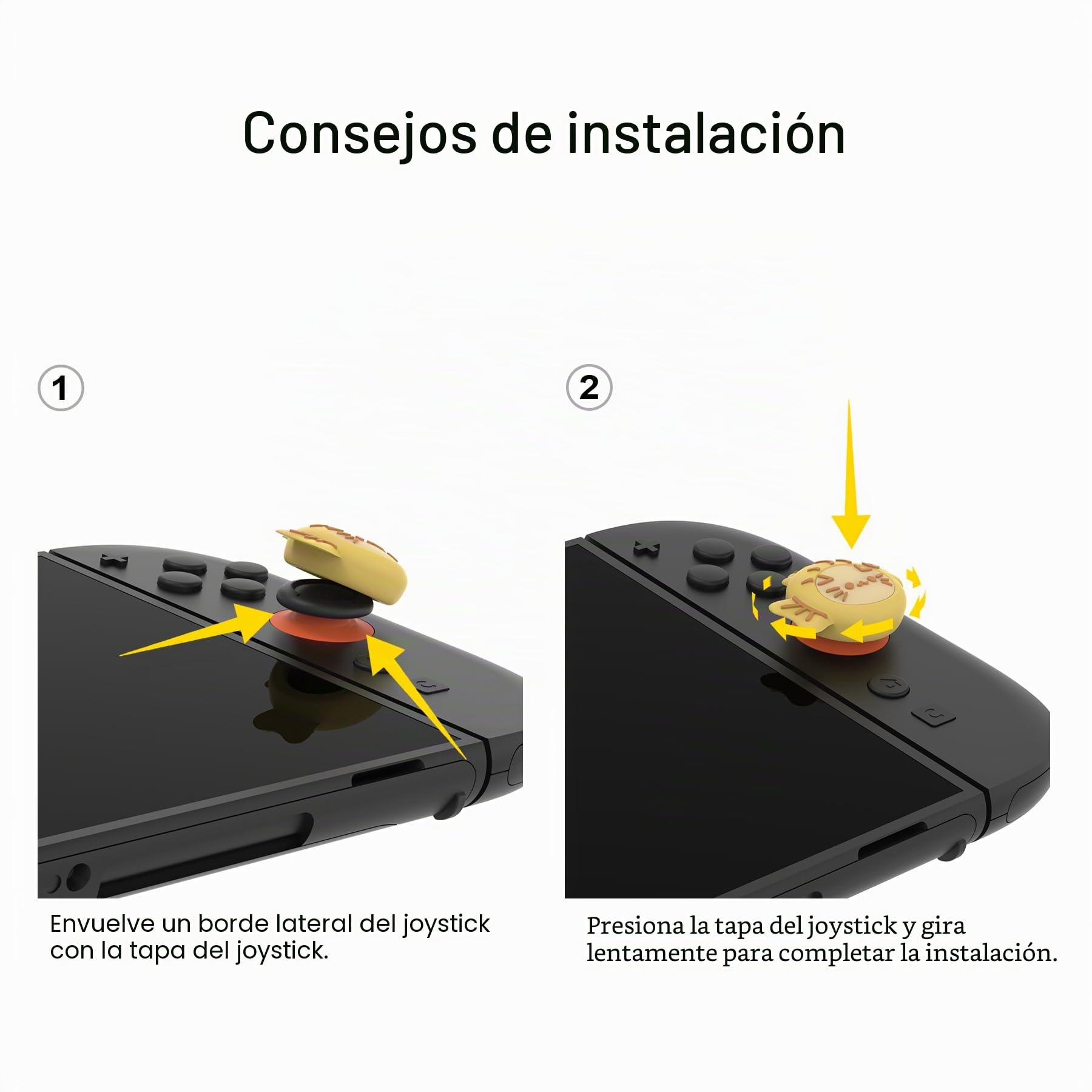 playvital Tapas para Joystick para Nintendo Switch 2 2025, 4 Piezas | Silicona Suave, Mejor Control, Antideslizante, Protección Diaria, Tacto Cómodo, Diseño Kawaii, Taiyaki Kitten