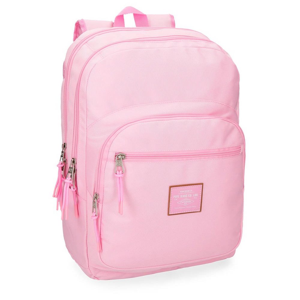 Pepe Jeans Cross Mochila adaptable a carro, doble compartimento, 44 cm, color Rosa
