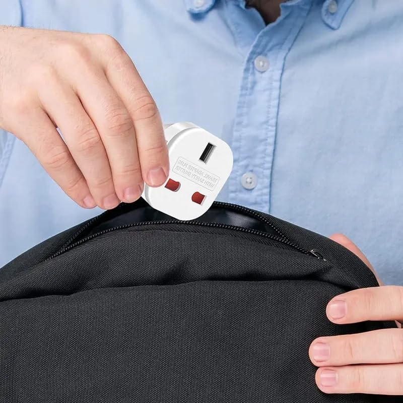 Adaptador Enchufe UK a Europeo, Adaptador de Enchufe De UK a Enchufe Europeo, Adaptador Enchufe Viaje Reino Unido, Adaptador Tipo G, Adaptador Universal viaje, 220-240 V, 2 unidades, blanco - imagen 4